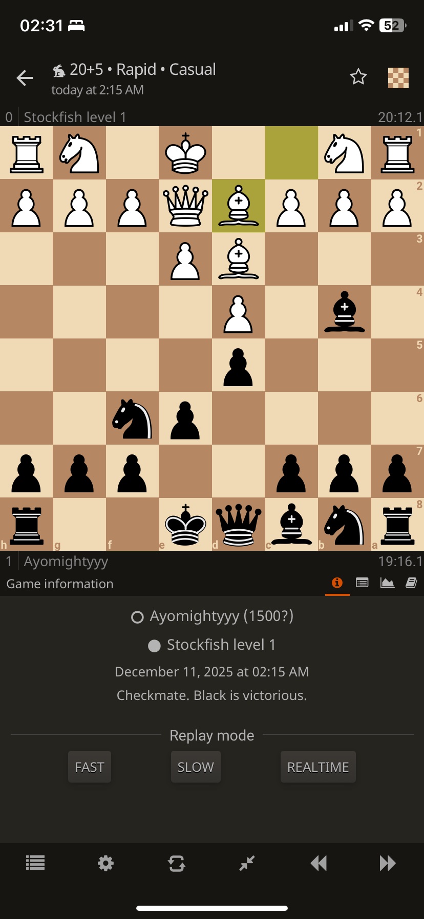 My first win in a game of chess🤪
